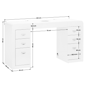 Biurko kosmetyczne 314 z pochłaniaczem kasetowym białe (141615)