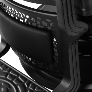 Gabbiano Fotel barberski Niccolo czarny z czarną ramą (153417)