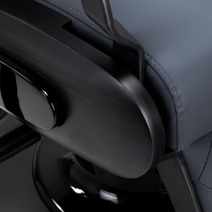 Gabbiano Fotel barberski Francesco grafitowy z czarną szczotkowaną ramą (153413)