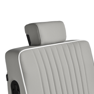 Gabbiano Fotel barberski Levi szary z czarną ramą bez przeszycia z tyłu  (154192)