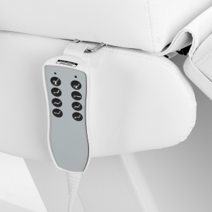 Fotel kosmetyczny elektr. Azzurro Lux 4m biały z kołyską  (154878)