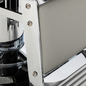 Gabbiano fotel barberski Visionerio szary chrom rama  (155246)