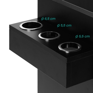 Stacja fryzjerska Labor Gabbiano TOTEM czarna z czarnym okuciem  (154237)