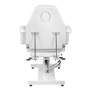 Fotel kosmetyczny hydrauliczny do pedicure Sillon 210 z kołyską i dzielonym podnóżkiem biały (155703)