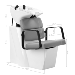 Gabbiano myjnia fryzjerska Porto czarno Szary (148044)