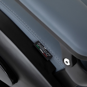 Gabbiano Fotel barberski Francesco grafitowy z czarną ramą (153412)