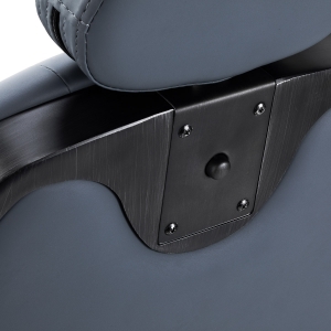 Gabbiano Fotel barberski Francesco grafitowy z czarną szczotkowaną ramą (153413)