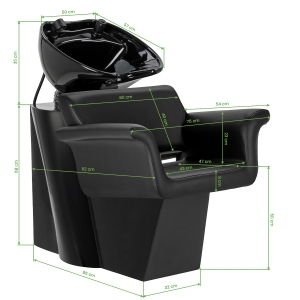 Myjnia fryzjerska Gabbiano Lucca czarna (154155)