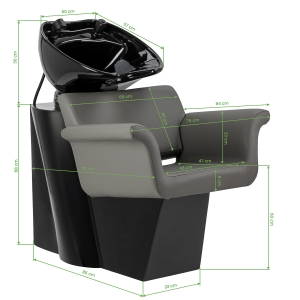 Myjnia fryzjerska Gabbiano Lucca szara (154156)