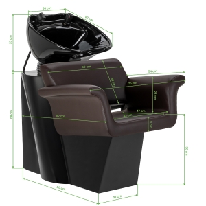 Myjnia fryzjerska Gabbiano Lucca brązowa (154157)
