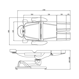 Fotel kosmetyczny elektr. Azzurro 869AS pedi obrotowy 5 siln. szary (118764)