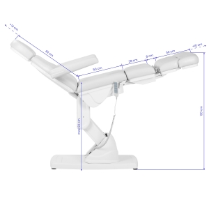Fotel kosmetyczny podologiczny elektr. Kate 4 siln. biały (132856)