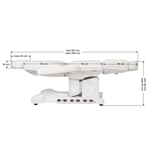 Fotel kosmetyczny elektr. Azzurro 708B Exclusive 4 siln. podgrzewany (134887)