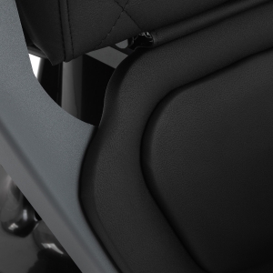 Gabbiano Fotel barberski Bruno czarny z grafitową ramą (153410)