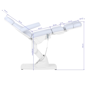 Fotel kosmetyczny podologiczny elektr. Kate 4 siln. zimna biel
