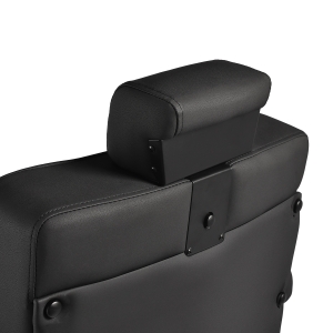 Gabbiano Fotel barberski Levi czarny z czarną ramą bez przeszycia z tyłu (154190)