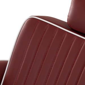 Gabbiano fotel barberski Visionerio czerwony chrom rama  (155244)