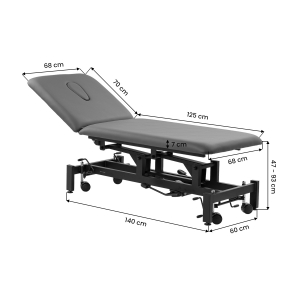 Stół rehabilitacyjny do masażu i fizjoterapii hydrauliczny Balance Solidum 5 Szary (155375)
