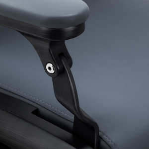 Gabbiano Fotel barberski Francesco grafitowy z czarną szczotkowaną ramą (153413)