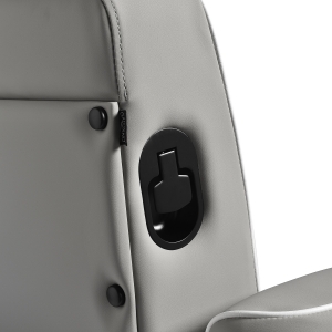 Gabbiano Fotel barberski Levi szary z czarną ramą bez przeszycia z tyłu  (154192)