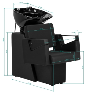 Myjnia fryzjerska Hair System Duplex Noir czarna (154334)