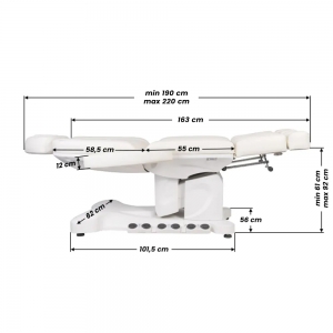 Fotel kosmetyczny elektr. Azzurro 708BS Exclusive pedi pro 3 siln. podgrzewany (134888)