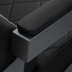 Gabbiano Fotel barberski Bruno czarny z grafitową ramą (153410)