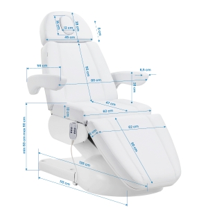 Fotel kosmetyczny elektr. Azzurro Lux 3m biały  (154875)