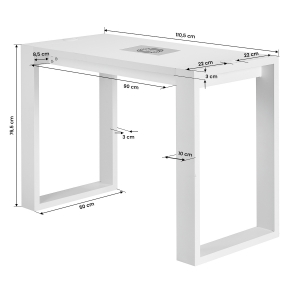 Biurko kosmetyczne G031 z pochłaniaczem Momo professional J-02 białe (154232)