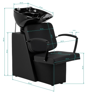 Myjnia fryzjerska Hair System Edge Noir czarna  (154338)