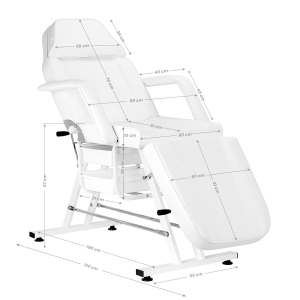 ACTIVESHOP Fotel kosmetyczny Sillon z kuwetami biały 