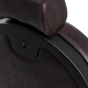 Gabbiano fotel barberski President brązowy z czarną ramą (152034)