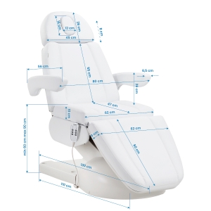 Fotel kosmetyczny Azzurro Lux V1 3m biały