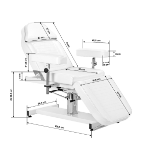 Fotel kosmetyczny hydrauliczny Sillon A 210DH z kołyską biały  (154692)
