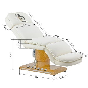 Fotel kosmetyczny elektryczny Sillon Cloud 3 silniki kremowy (154562)