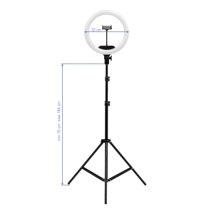 Lampa pierścieniowa Ring Light 13"" 36W LED ze statywem czarna  (131446)