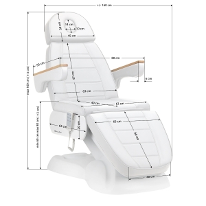 ACTIVESHOP Fotel kosmetyczny elektryczny SILLON Lux 273b 3 silniki biały 