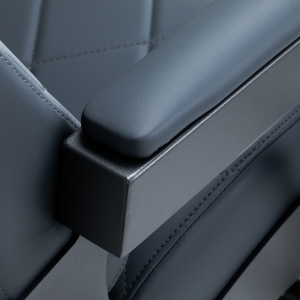 Gabbiano Fotel barberski Bruno grafitowy z grafitową ramą (153409)