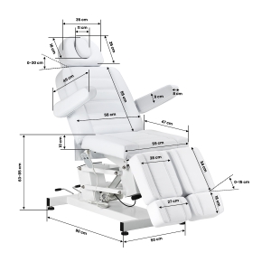 Fotel kosmetyczny do pedicure elektryczny Azzurro 706 1 silnik biały (154883)