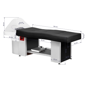 Myjnia fryzjerska z leżanką Head Spa Gabbiano 017 czarna (155890)