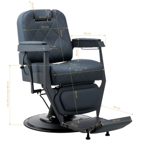 Gabbiano Fotel barberski Bruno grafitowy z grafitową ramą (153409)