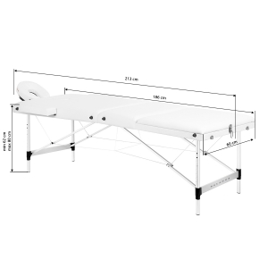 Balance stół składany do masażu aluminiowy 3 segmentowy white (155274)