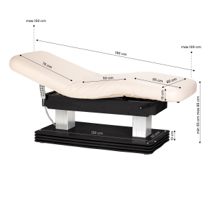 Leżanka SPA Sillon Comfort kremowa z czarną podstawą (154688)