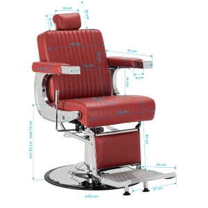 Fotel barberski Gabbiano Visionerio+ czerwony (156097)