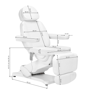 Elektryczny fotel kosmetyczny SILLON CLASSIC 3 silniki biały  (148285)