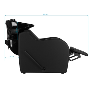 Gabbiano Myjnia fryzjerska Carmen z regulowanym podnóżkiem czarna (153420)