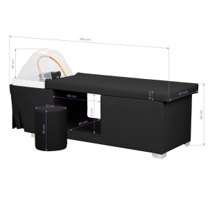 Gabbiano Leżanka Myjnia Head Spa Maldives czarna  (154323)