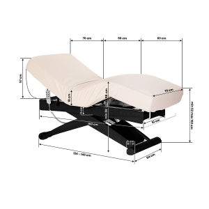 Leżanka SPA Sillon Siesta kremowa z czarną podstawą (154683)