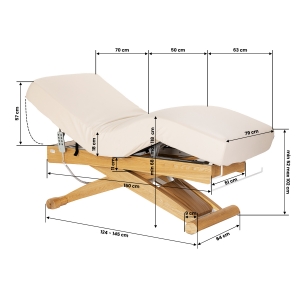 Leżanka SPA Sillon Siesta kremowa z jasnobrązową podstawą (154684)