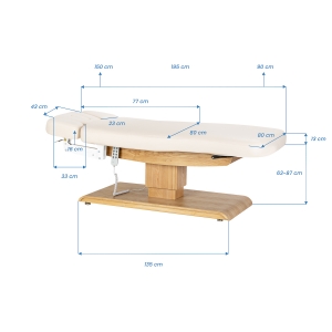 Leżanka SPA Sillon Relax kremowa z jasnobrązową podstawą (154685)